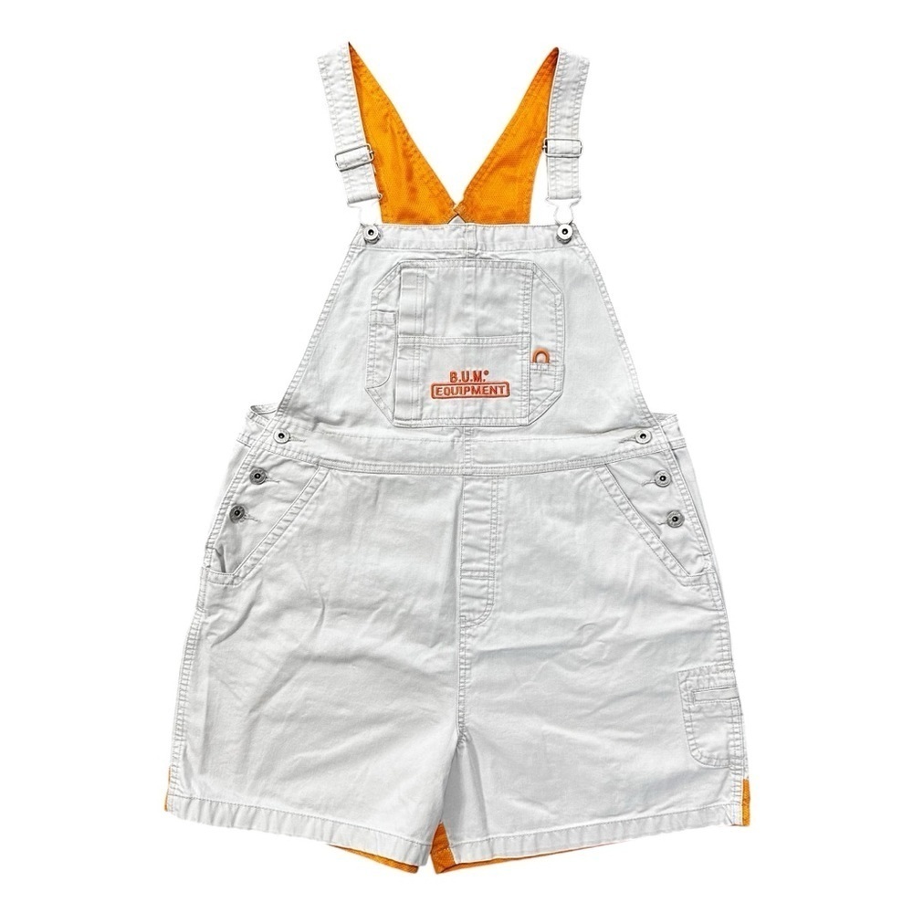 Vtg 90's Bum Equipment Shortalls  Khaki Y2K Adjustable Straps Size XL